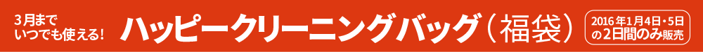 3月までいつでも使える!ハッピークリーニングバッグ(福袋)2016年1月4日・5日の2日間のみ販売