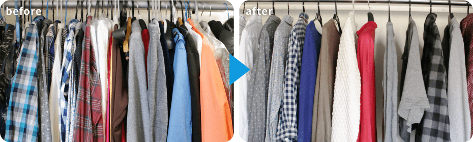 クリーニングしてそのまま保管、クローゼットもスッキリ！